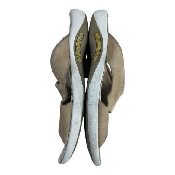 Merrell Palmetto Taupe Sandals Women Size 12 Brown Tan Leather Slides Slip On - Picture 7 of 12